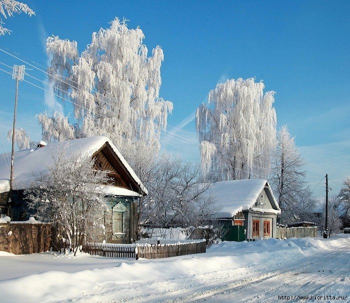 зима в деревне фото красивые фото