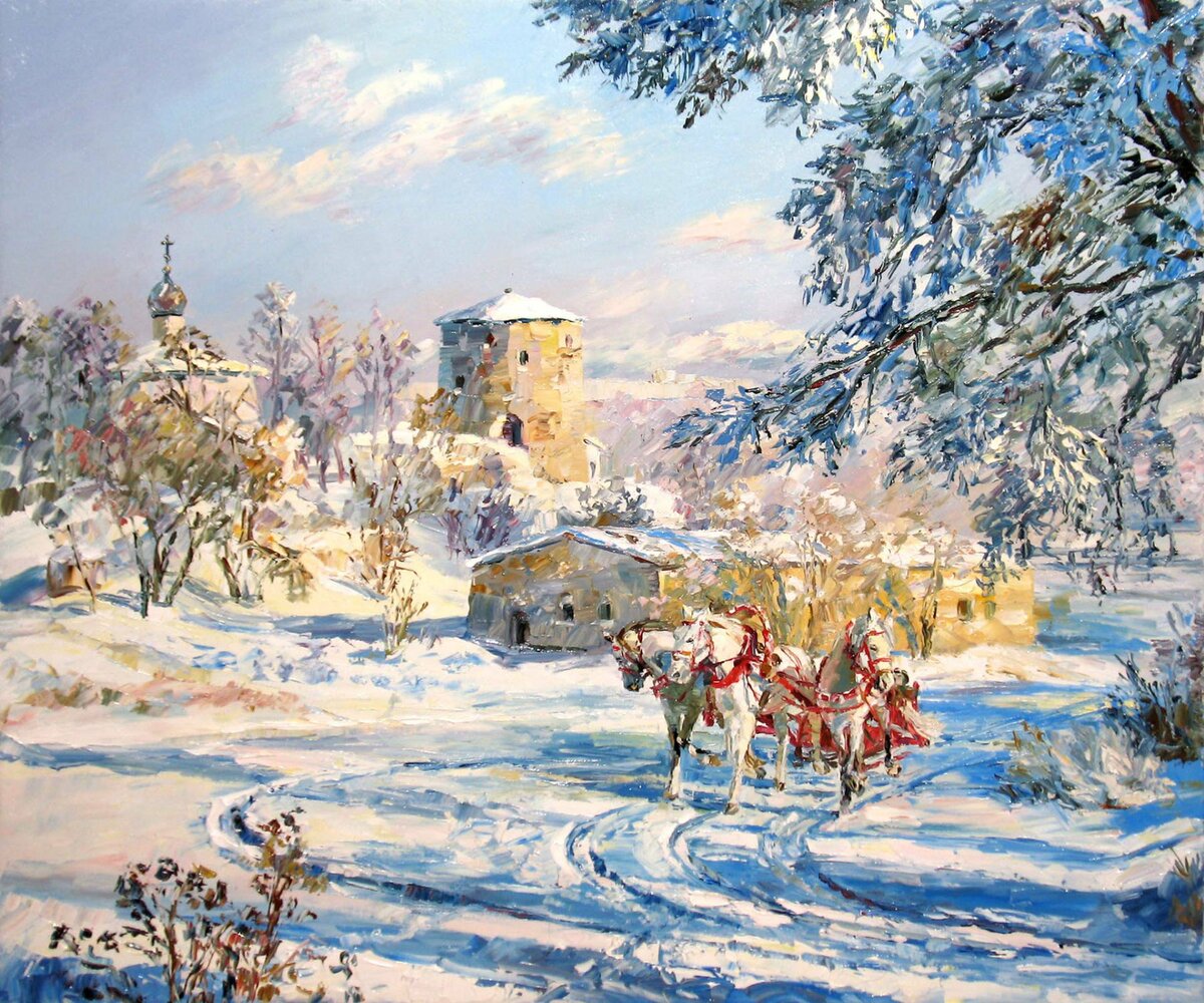 зимние пейзажи русских художников фото