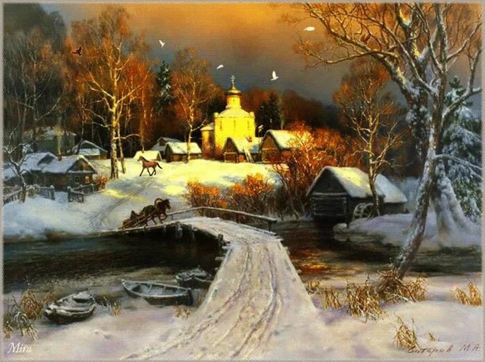 зимние пейзажи сатарова михаила картины фото
