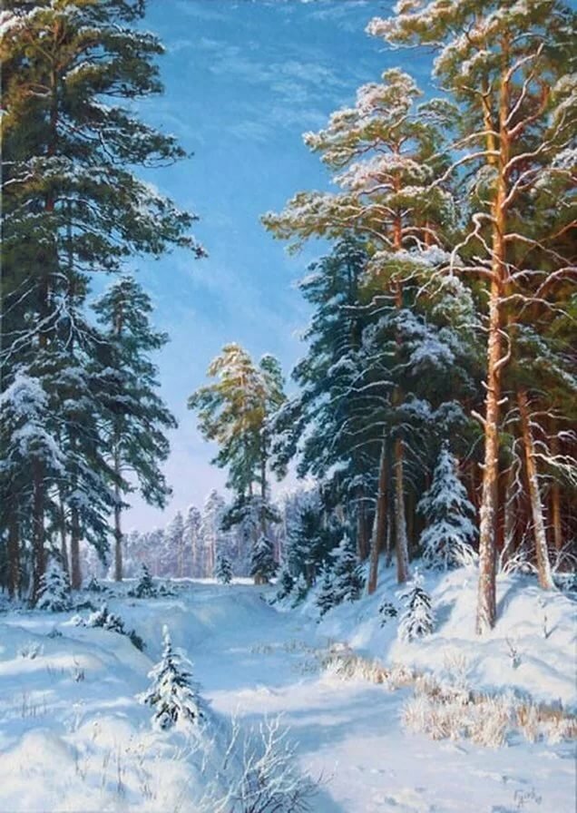 зимние пейзажи сергея басова фото