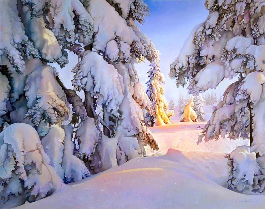 зимний лес в живописи ричард мравик фото