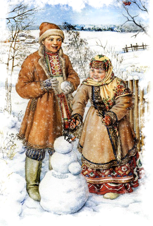 зимний русский народный костюм фото