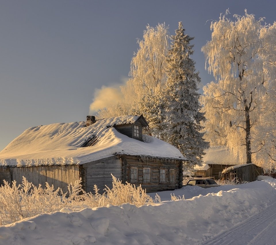 зимняя деревня фото