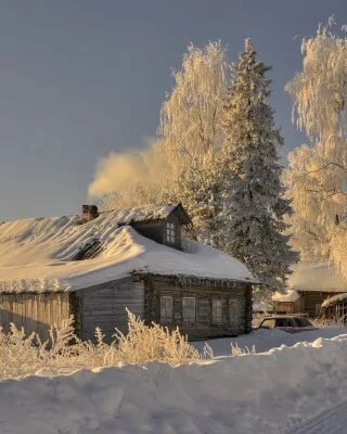 зимняя деревня фото
