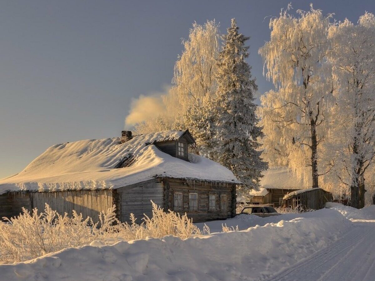 зимняя деревня фото