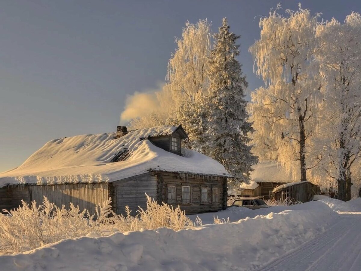 зимняя деревня фото