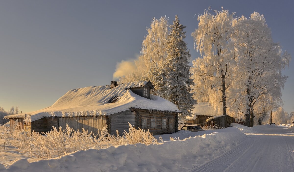 зимняя деревня фото