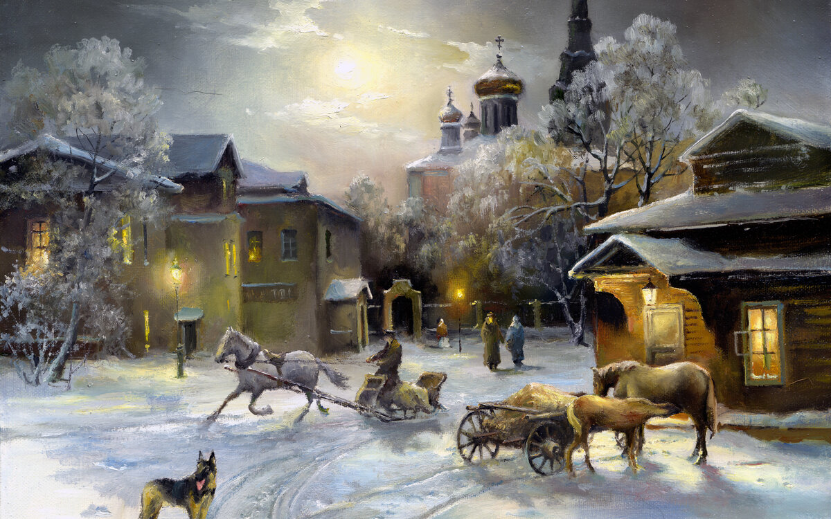 зимняя деревня картинки фото