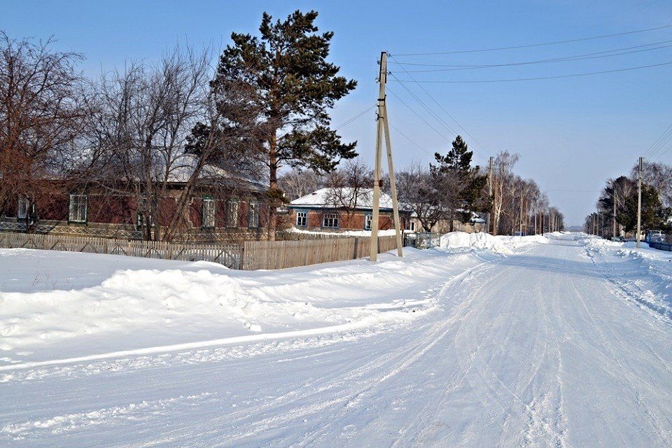 зимняя улица в деревне фото
